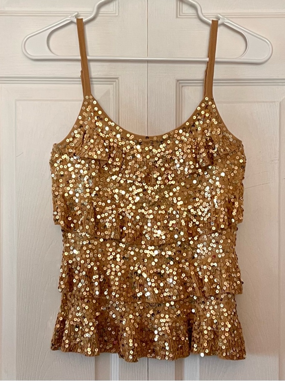 INC International Concepts Tiered Sequin Sleeveless Top